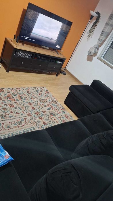 Sofá com Chaise (Preto) 4/5 Lugares