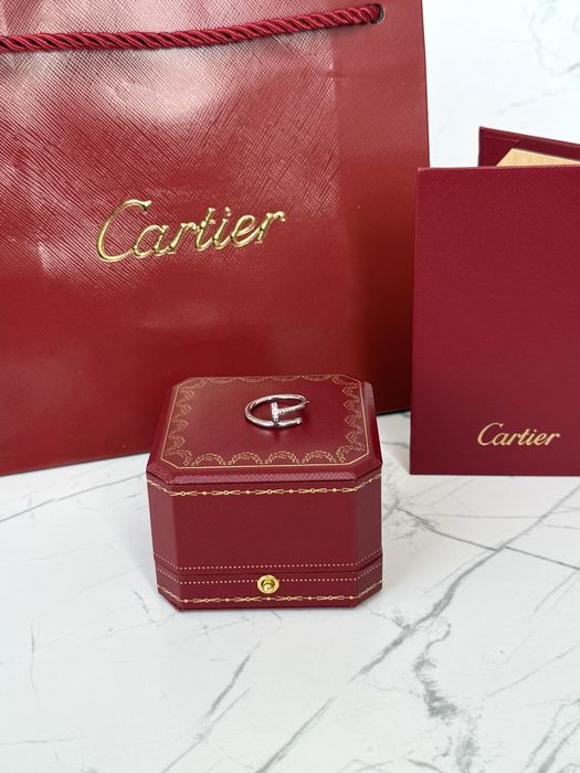 Каблучка Cartier Juste un Clou з натурального срібла 925 проби з покриттям родія(не темніє), кольцо картье цвях , картʼє серебро, кільце гвоздь 17 роз