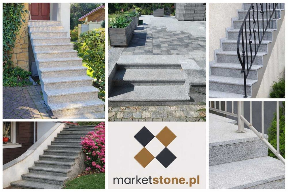 Schody granitowe STOPNICE NA WYMIAR Parapety Kamień naturalny, GRANIT, MARMUR, TRAWERTYN