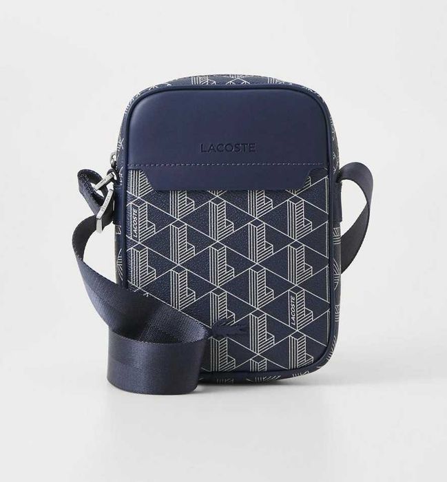 100% ОРИГИНАЛ Lacoste monogram classic blue мужская синяя сумка