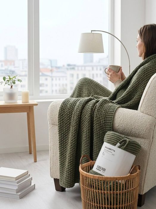 Вязаний плед-покривало INGABRITTA від IKEA