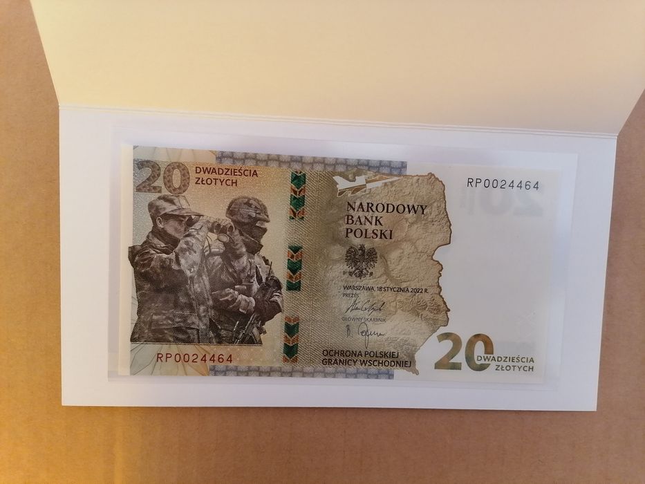 Banknot kolekcjonerski 20zł Ochrona Polskiej Granicy Wschodniej UNC