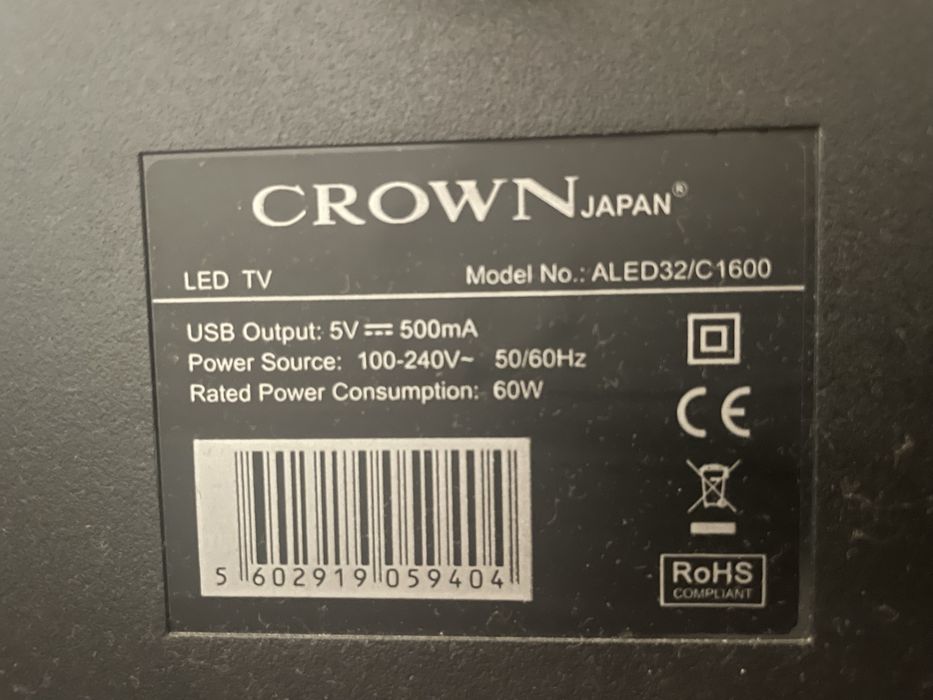 Tv Crown ALED33 com Anomalia