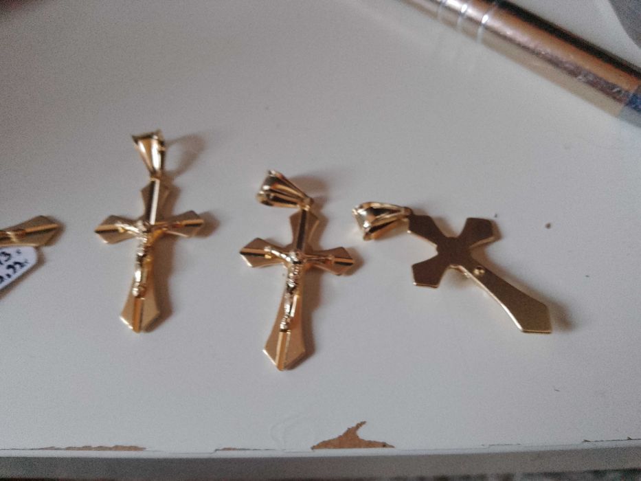 Łańcuszek z krzyzykiem Złoty 585 z dodatkiem Srebra 925