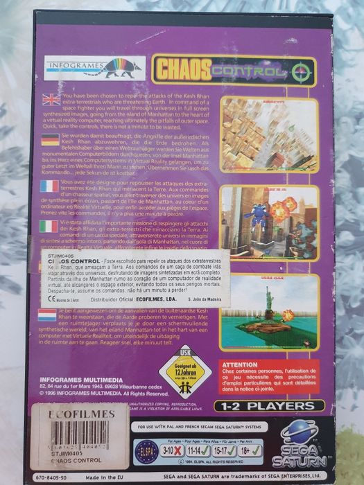 Jogo Sega Saturno Chaos Control c/ caixa e manual