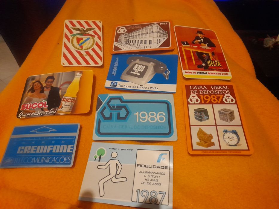 Calendários de bolso variados dos anos 80