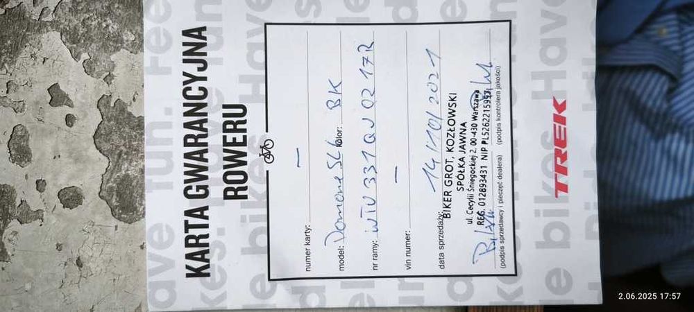 Trek Domane SL 6 używany rower rozmiar 56