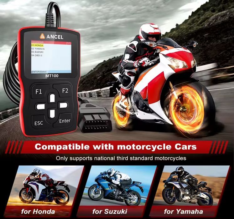 Ferramenta de Diagnóstico Motos Yamaha Honda Suzuki Ancel Mt100 SELADO