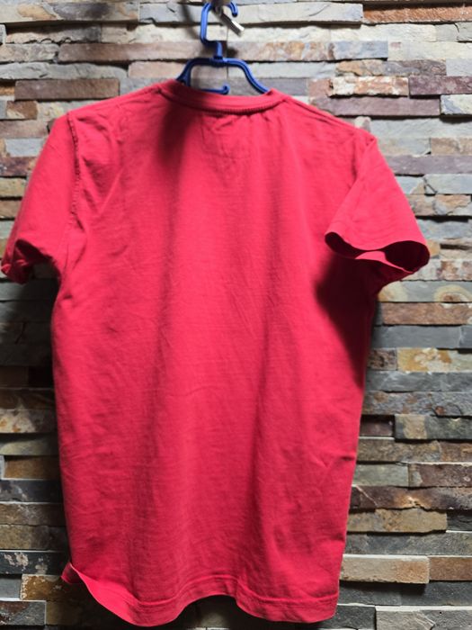 Koszulka męska czerwona tshirt z nadrukiem rozmiar M