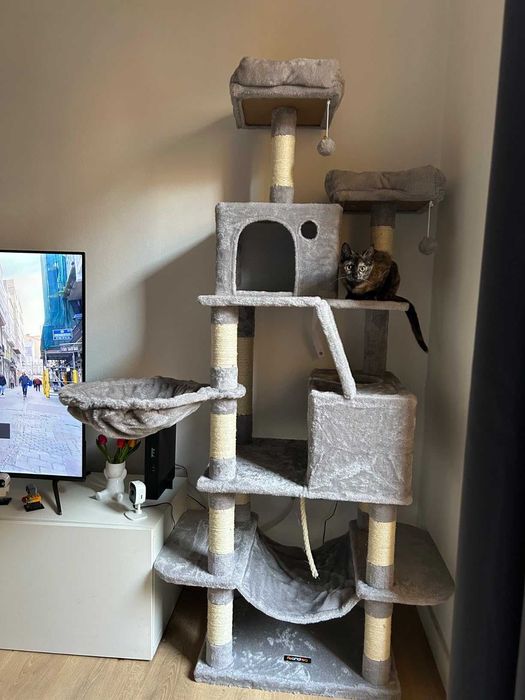 Drapak dla kota GIGANT nowy Wysoki 7 poziomów legowisko słupek domek