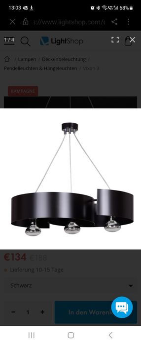 Lampa wisząca Vixon 3 czarna