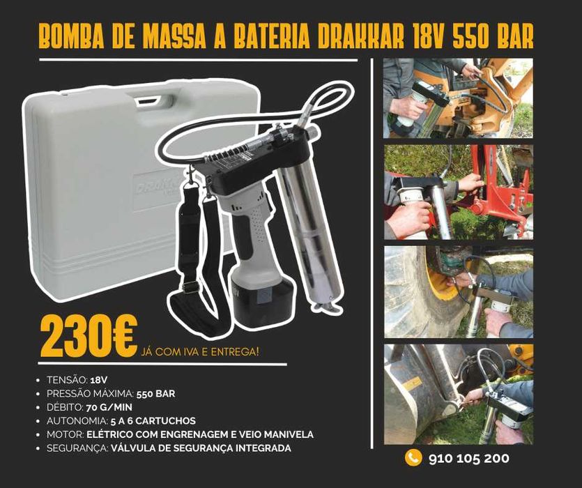 Bomba de Massa a Bateria DRAKKAR 18V 550 bar JL20