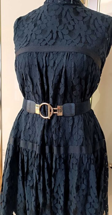 Damski Czarny Szeroki pasek Elastyczny do Sukienki talia