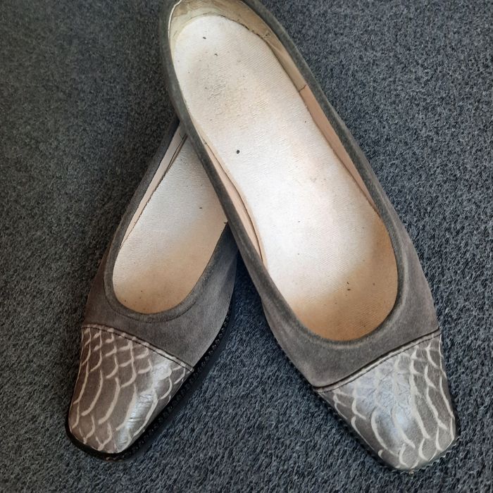 Skórzane damskie grafitowe buty 38,5/39r