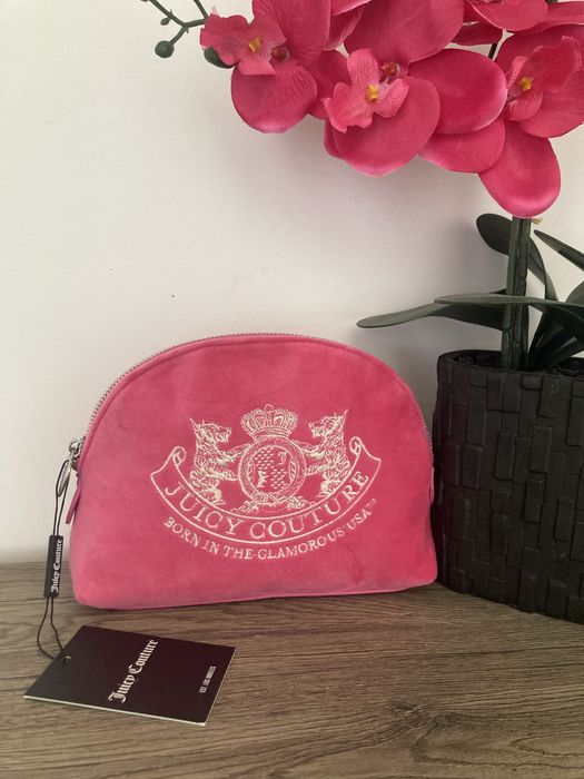 Kosmetyczka Juicy Couture Twig Dog różowa welur