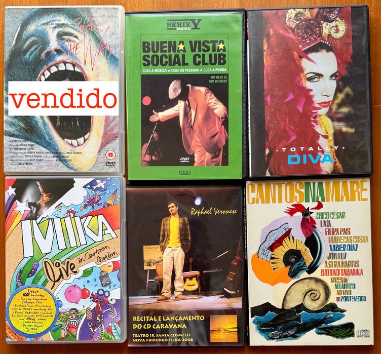 DVDs - música rock, pop, cubana, portuguesa