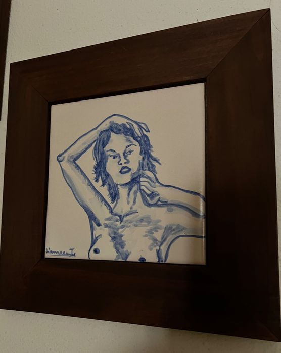 Quadro em azulejo pintados a mão