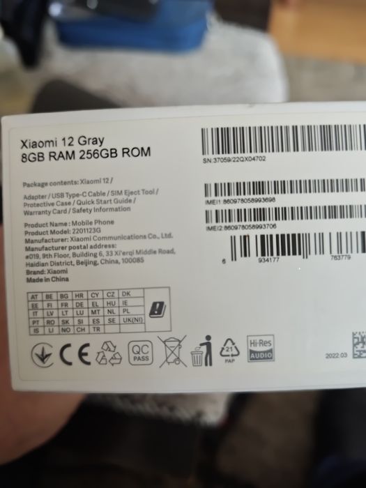 Telefon Xiaomi 12  5g 256 GB