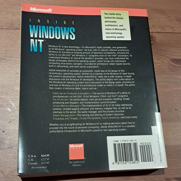 Book "Inside Windows NT"64283788344707121