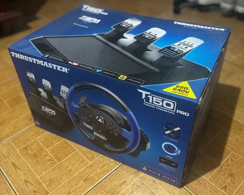 Thrustmaster T150 Pro Force Feedback + Pedais T3PA – PS5/PS4/PS3/PC