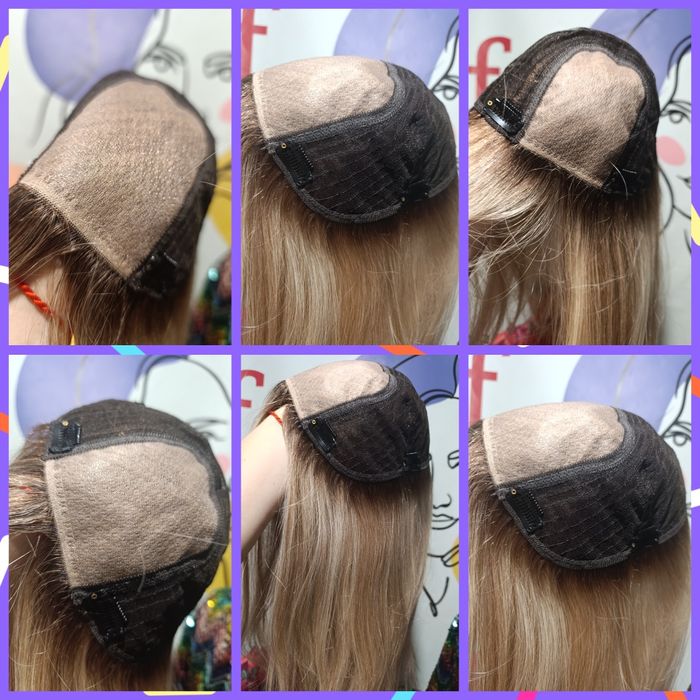 Натуральна слов'янська накладка на макушку на заколках імітація шкіра