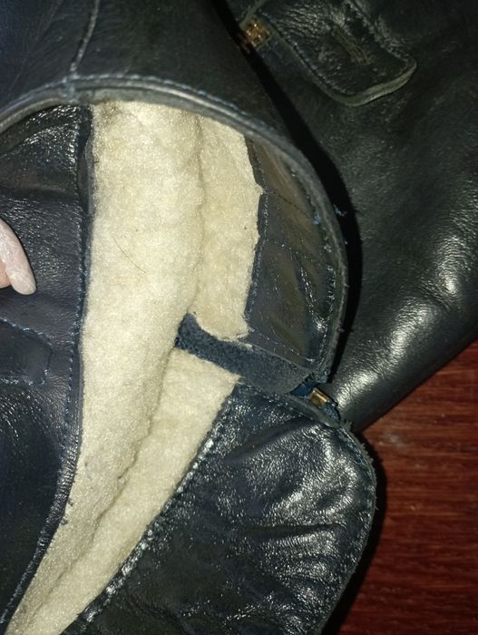 Сапожки шкіряні на овчині