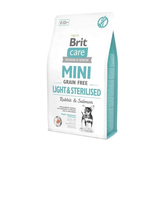 Brit Care GF Mini Light&Sterilised, лососем кроликом 7 кг