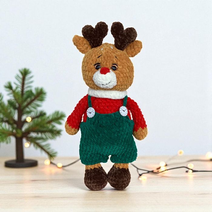Мяка іграшка Різдвяний олень 40 см подарунок на Новий рік