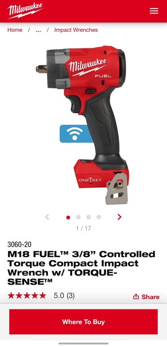 Milwaukee 3060 M18 ONEFIW2FC12-0X гайковерт динамометричний
