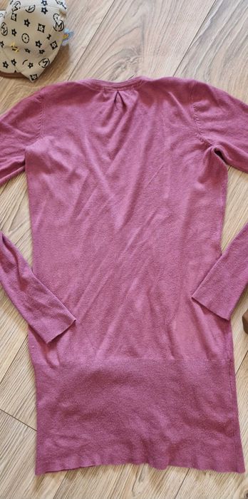 Sweter narzutka fuksja amarant Bershka rozm S