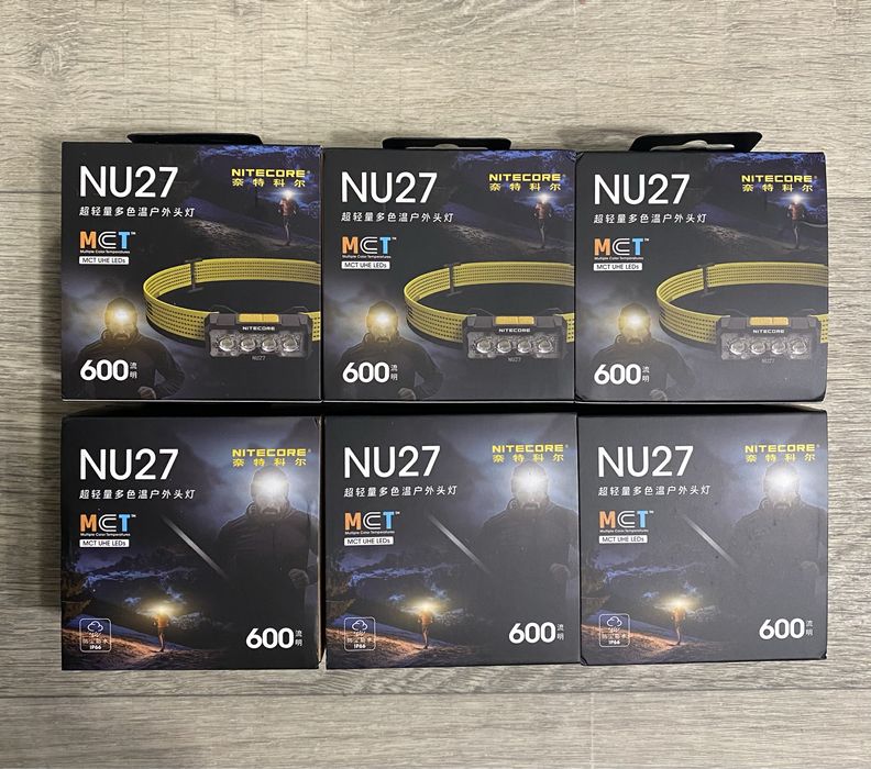 Налобний ліхтар Nitecore NU27 з акумулятором, триколірний світлодіод