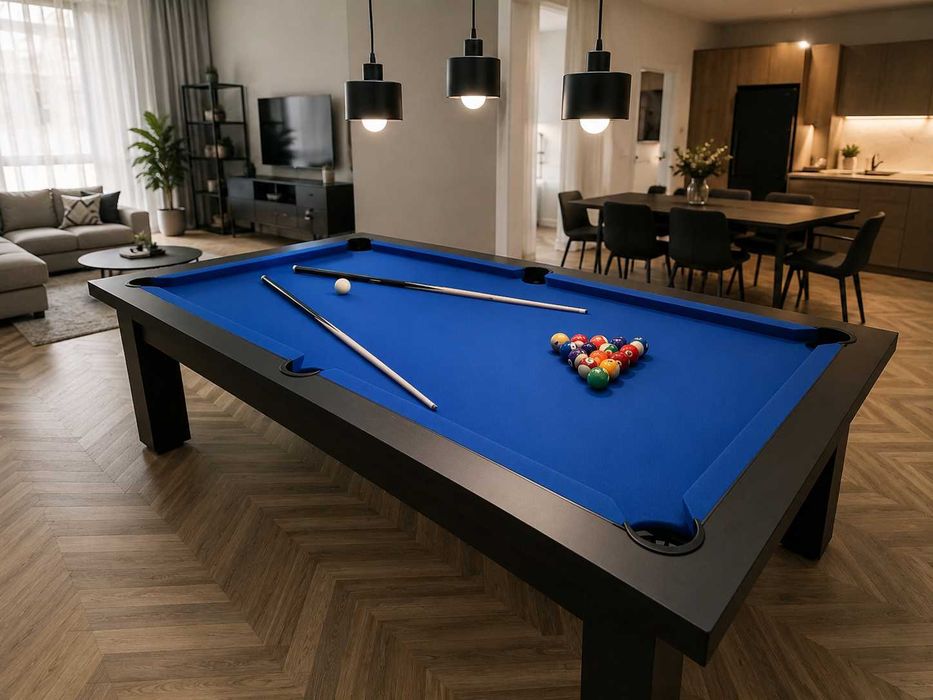 Stół bilardowy Klasyk z blatem nakrywającym - z tenisem -6 ft
