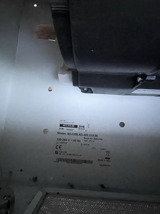 Okap Ikea biały szklany