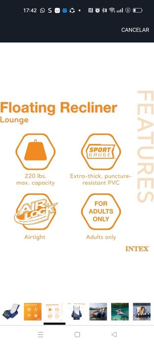 Poltrona insuflável Intex NOVA com kit reparação