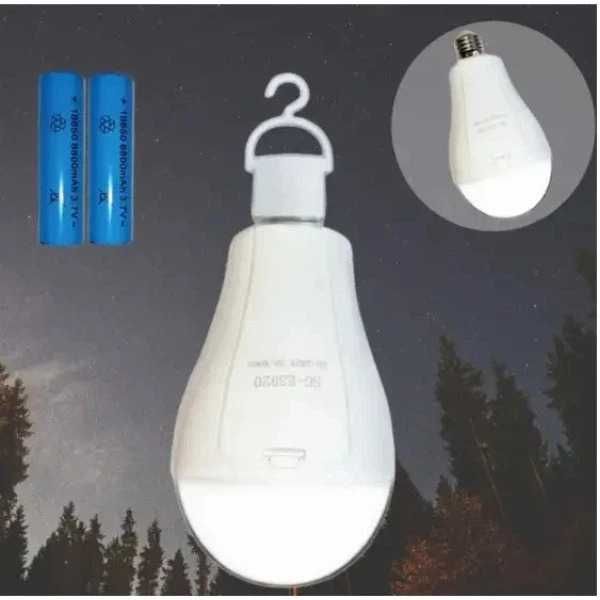 Лампа аккумуляторная в патрон Е27 лампочка аварійна 2 батарейки 20Ватт