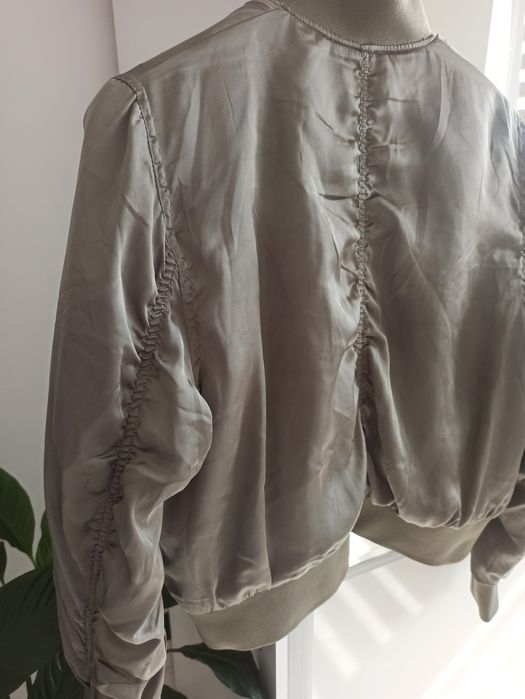 Kurtka Bomber satynowa h&m oversize