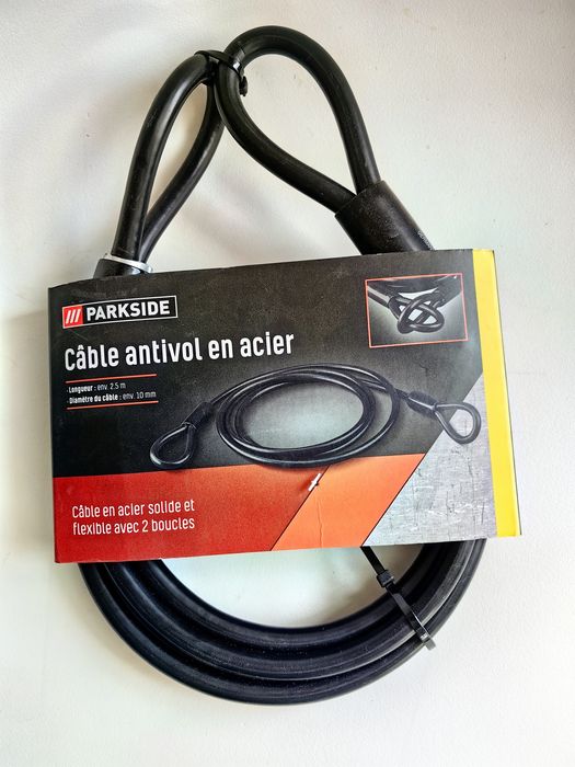 PARKSIDE Kabel stalowy do kłódki!!! 2,5m x 10mm