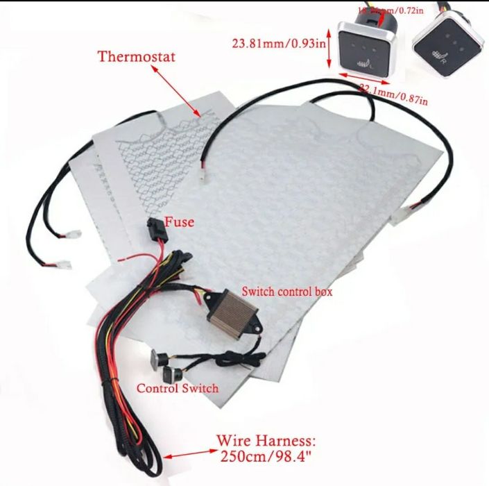 Підігрів сидінь. Гарантія 1 рік. Комплект на два сидіння. Подогрев сид