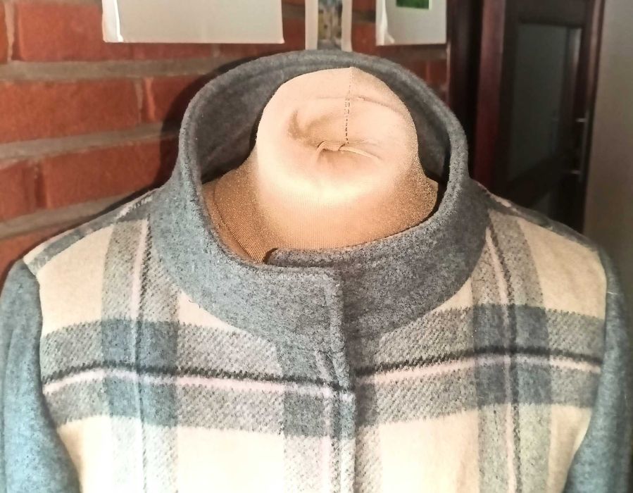 Max Mara flauszowy płaszcz w kratę 40