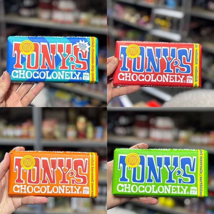 Шоколад Tonys 180 г 4 смаків