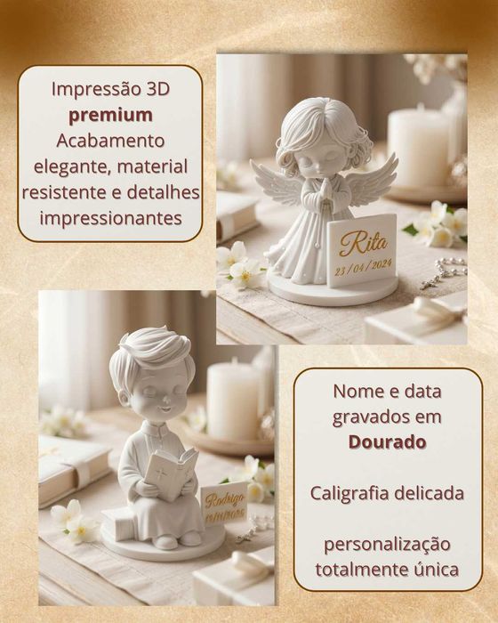 Lembrança de luxo - personalizada - Batismo e 1a Comunhão