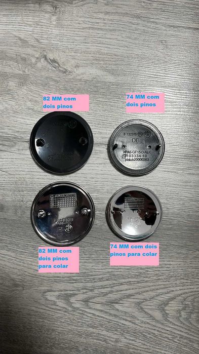 Símbolo Originais BMW 82/78/74/45mm Centro jantes 68/56mm