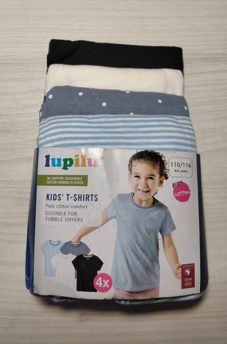Набір футболок Lupilu, 4шт  110-116см. В упаковці!