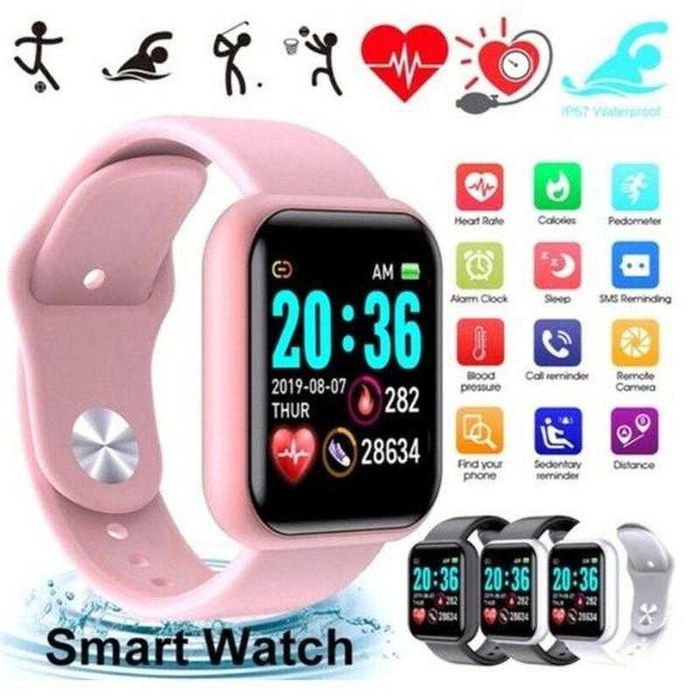 Смарт часы Y68 Белые Smart Watch Умные часы Фитнес браслет D20