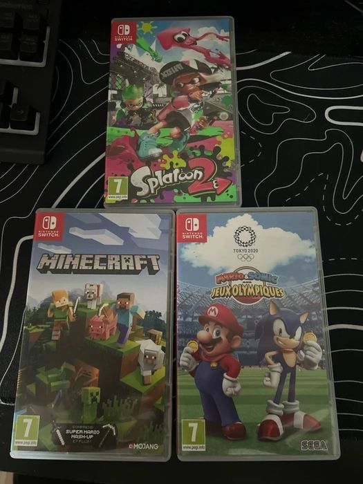 Nintendo Switch Neon Vermelho Azul com Dock, Capa e 3 Jogos