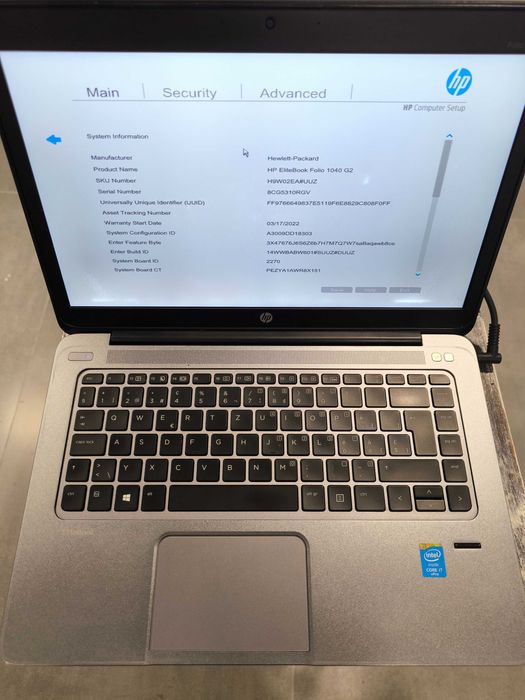 Portatil HP EliteBook Folio 1040 G2 Intel i7