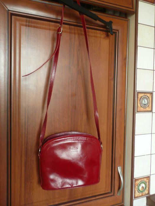 torebka ITALY Pelle bordowa skóra naturalna