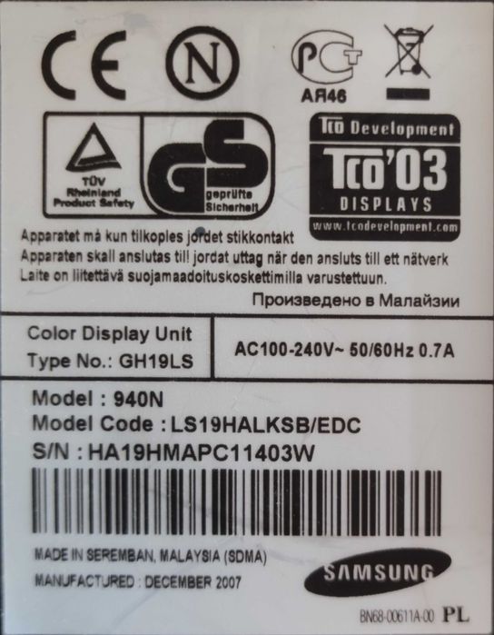 monitor Samsung 19 cali