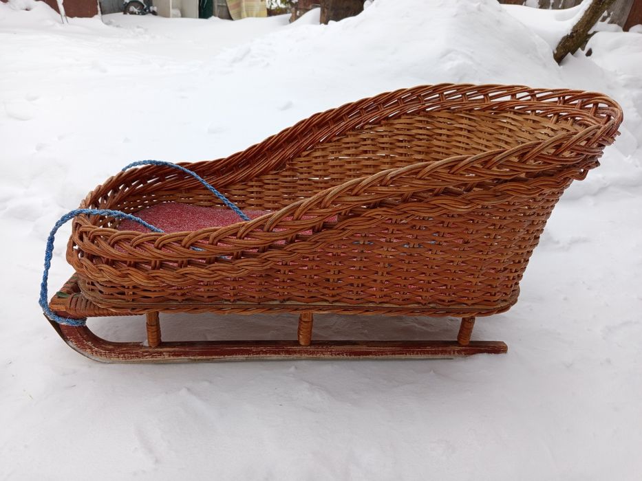 Санки з лози дерев'яні