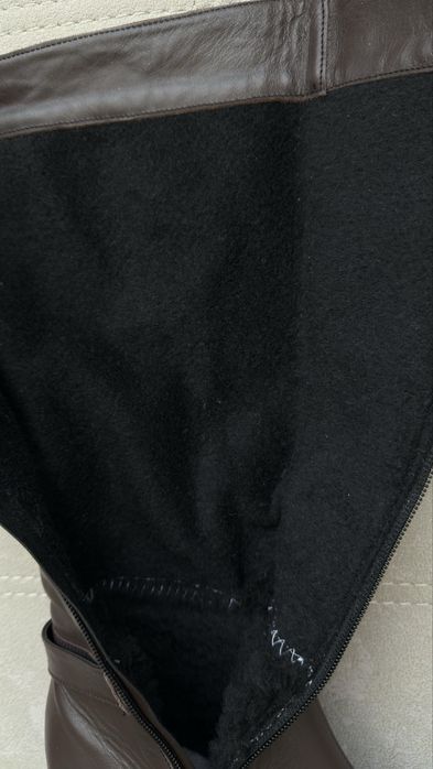 НОВІ чоботи НАТУРАЛЬНА ШКІРА сапожки зима 38 розмір колір шоколад